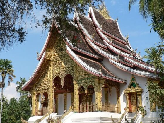 Boedhistische tempel bij het Koninklijk Paleis in Luang Prabang-Laos